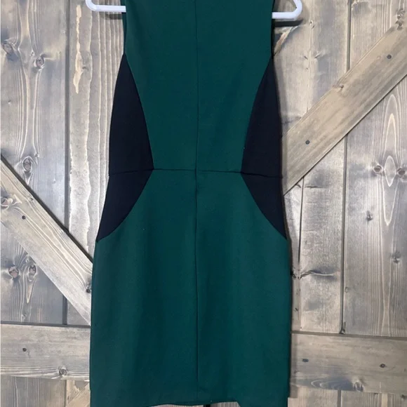 Robbi & Nikki Green & Black Sleeveless Dress. - Picture 3 of 5